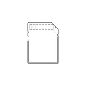 记忆卡。 简单的平面矢量图标插图。 轮廓线符号可编辑笔画