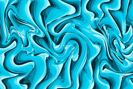 深蓝色和浅蓝色混合大理石纹理背景。 液体效应背景。 模仿油画。 大理石纹表面矢量插图。 易于编辑模板为您的设计项目。
