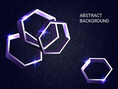 背景上的多边形金属闪烁