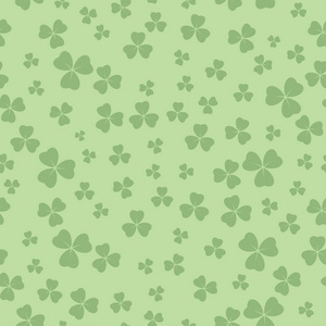 浅绿色无缝图案Patricks日矢量背景与三叶草