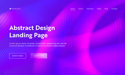 紫光波运动登陆页面背景。未来派数字最小梯度模式模板。液体创意流壁纸背写网站网页。平面动画片向量例证