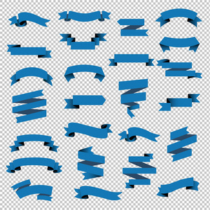 蓝色网带大透明背景矢量插图