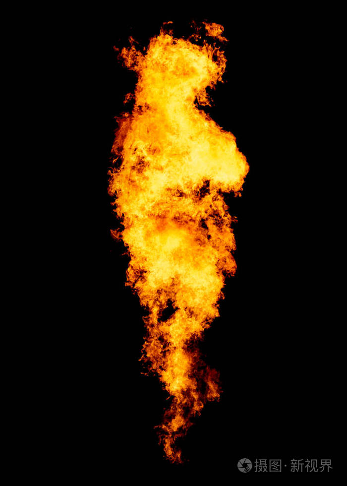 火焰龙卷风火焰隔离在黑色上