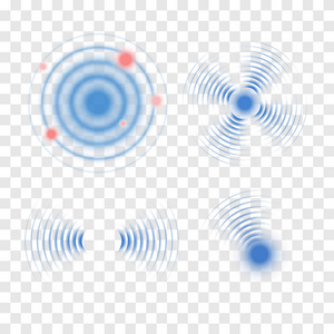 声纳波标志。向量例证。雷达图标