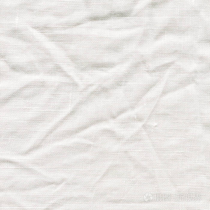 白色亚麻帆布. 白色织物纹理. 自然亚麻白色背景