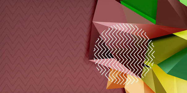 矢量三角形3d 几何形状背景, 现代海报设计