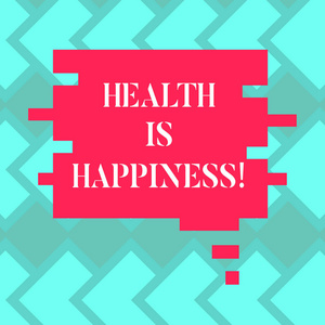 显示健康就是幸福的文字符号。你的身体的概念相片情况和自由病症导致幸福空白颜色讲话泡泡在拼图片断形状相片为演示广告