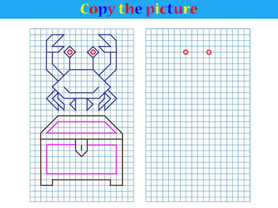 复制图形图片。 孩子们的工作表。 矢量图。