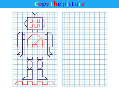 复制图形图片。 孩子们的工作表。 矢量图。