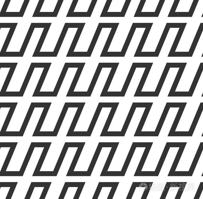 无缝几何图案. 单色平面重复设计. 现代极简主义时尚装饰品. 矢量插图