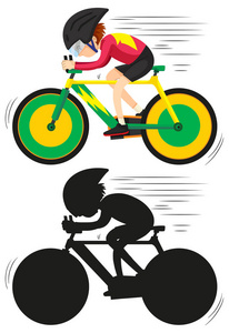 自行车运动员人物插图