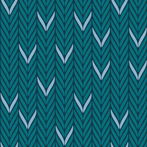 无缝矢量雪佛龙图案与抽象几何元素在海洋蓝色。 织物纺织品或壁纸设计的纹理背景