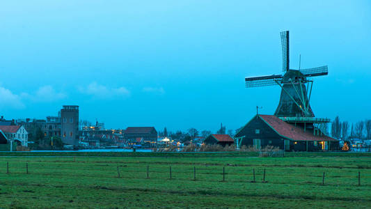 荷兰。荷兰。扎安塞桑斯的风车