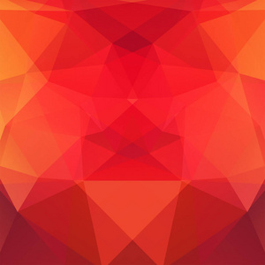 背景由红色橙色三角形制成。 具有几何形状的方形构图。 EPS10