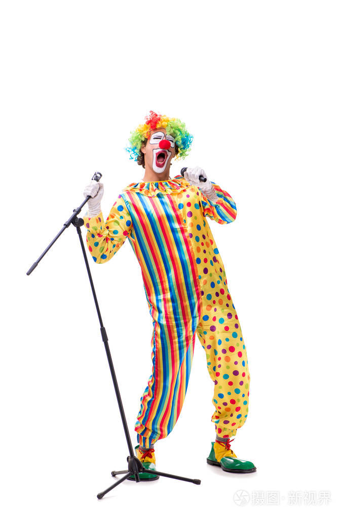 在白色背景上孤立的滑稽小丑