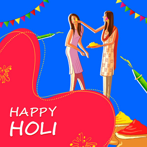 印度人民庆祝颜色霍利节