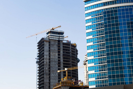 摩天大楼的建筑工地图片