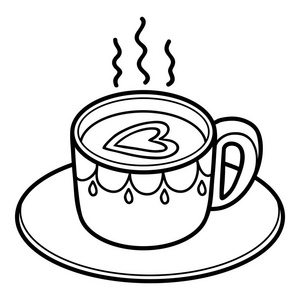 儿童卡布奇诺儿童着色书咖啡杯照片