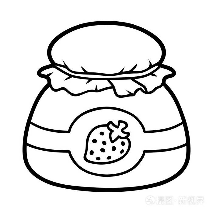 儿童着色书罐中草莓