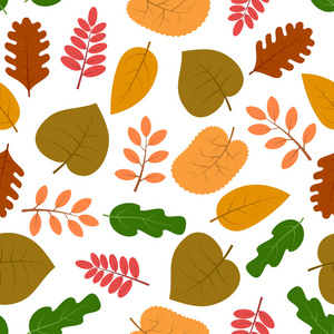无缝模式与秋天的树叶