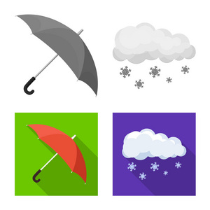 天气和气候标志的向量例证。收集天气和云股票符号的网站