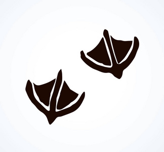 绿头鸭图可爱的2平绿头鸭爪印设置在白沙背景.