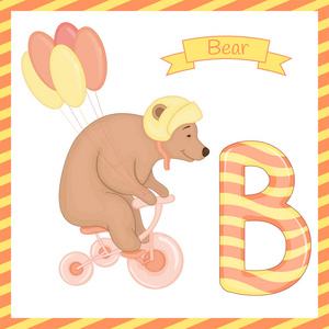 被隔绝的动物的例证字母 b 与熊动画片