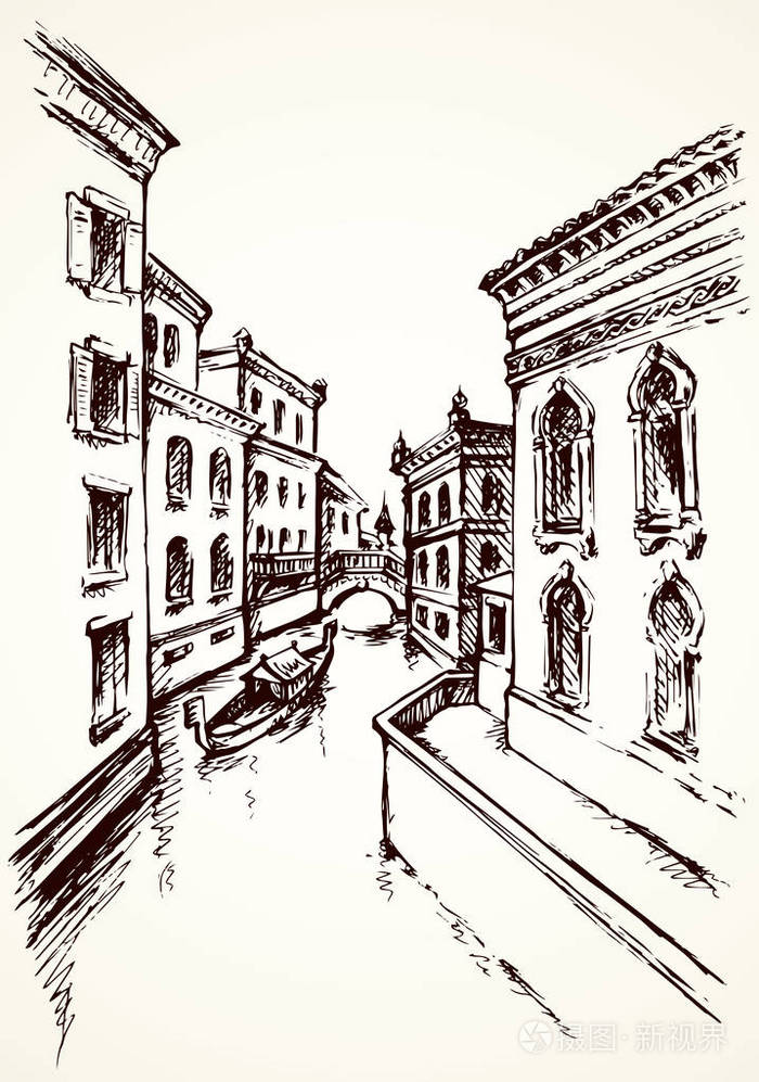 写意水墨手绘素描艺术复古涂鸦造型插画-正版商