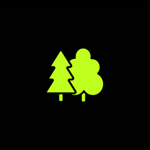 黑色背景植物和树木的矢量插图