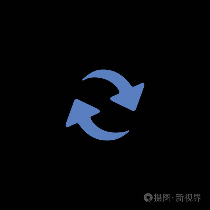 黑色背景上的最小平面矢量图标