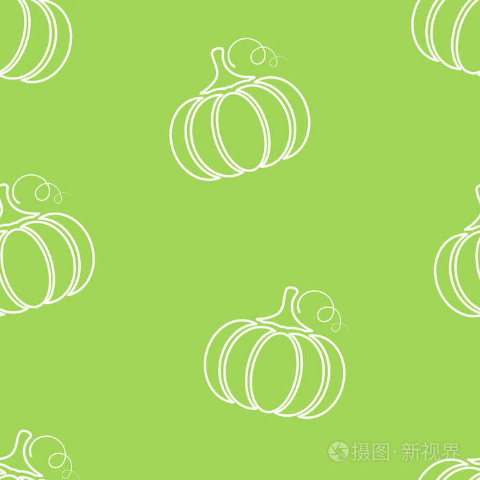 南瓜剪影蔬菜无缝图案