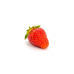 白色背景下分离的红色美丽草莓照片
