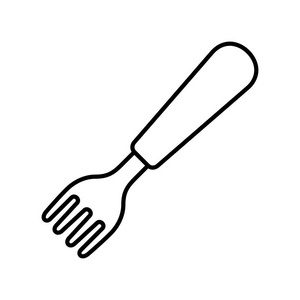 叉子图标。 孤立在白色背景上