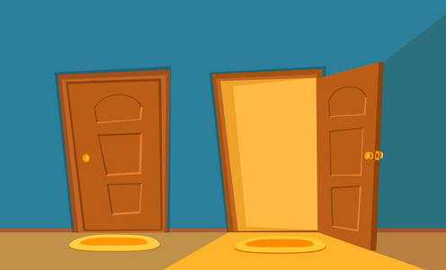 公寓卡通开门卡通五颜六色的向量例证.住宅公寓入口照片