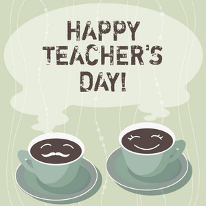 写文字写快乐老师 s 是天。概念意味着出生第二位印度总统使用庆祝杯酱油大师集合为他和他的咖啡脸图标与空白蒸汽