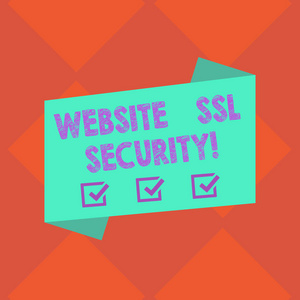 手写文本网站 ssl 安全。概念意味着网络服务器和浏览器之间的加密链接空白颜色折叠横幅条平面样式照片的公告海报