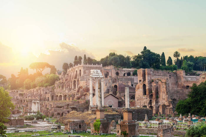 意大利罗马。 罗马遗址论坛。 罗马地标