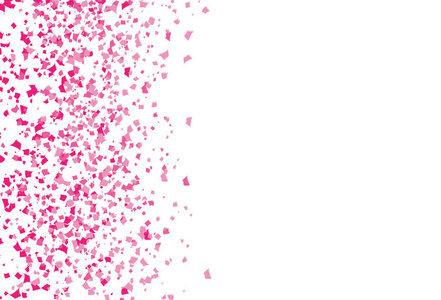 粉红纸屑纸屑散落庆祝晚会抽象背景矢量插图