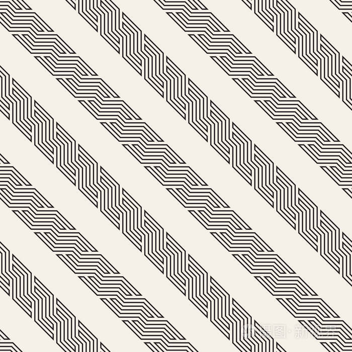 现代时尚交错的斜线抽象纹理.来自条纹元素的多边形线性网格.