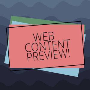 显示 web 内容预览的概念手写。商务照片文本文本文本视觉听觉遇到的用户体验桩矩形轮廓不同的颜色构造纸