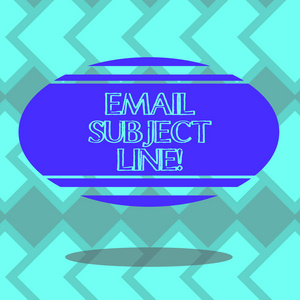 显示电子邮件主题行的文本符号。概念照片简介, 用于识别带有水平条纹浮动和阴影照片的电子邮件或邮件意图空白颜色椭圆形