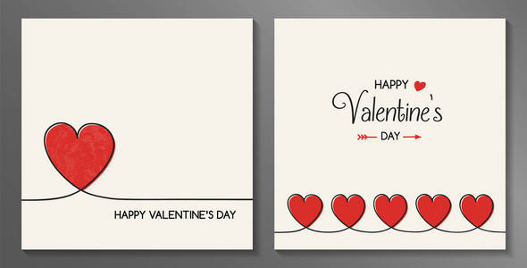 s Day card collection with cute hand drawn hearts. Vector