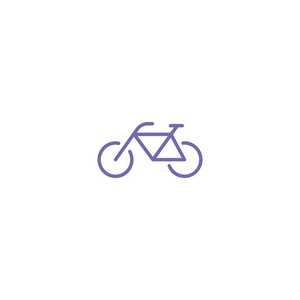 自行车简易网页图标轮廓矢量图