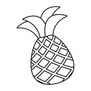 新鲜水果菠萝白色背景矢量插图