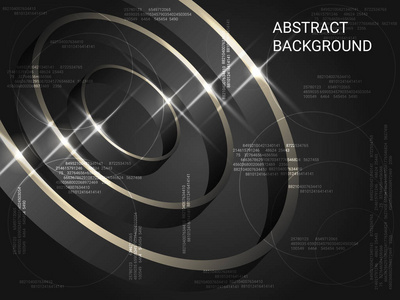 背景上的几何圆圈闪闪发光