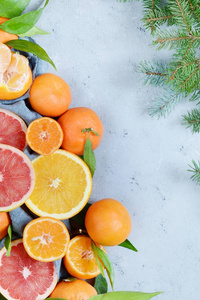 柑橘类水果，橘子，柠檬，葡萄柚，柑桔柠。 新鲜水果。 混合水果背景。 健康饮食健康早餐。 健康新鲜水果的背景。