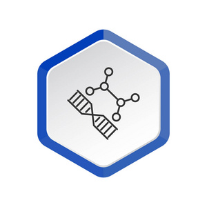 简单的DNA网络线图标。 矢量插图