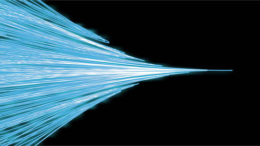 美丽的抽象霓虹灯明亮的蓝色发光文本从神奇的电能宇宙带的波浪线和复制空间在一个黑色的背景。向量