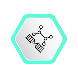 简单的DNA网络线图标。 矢量插图