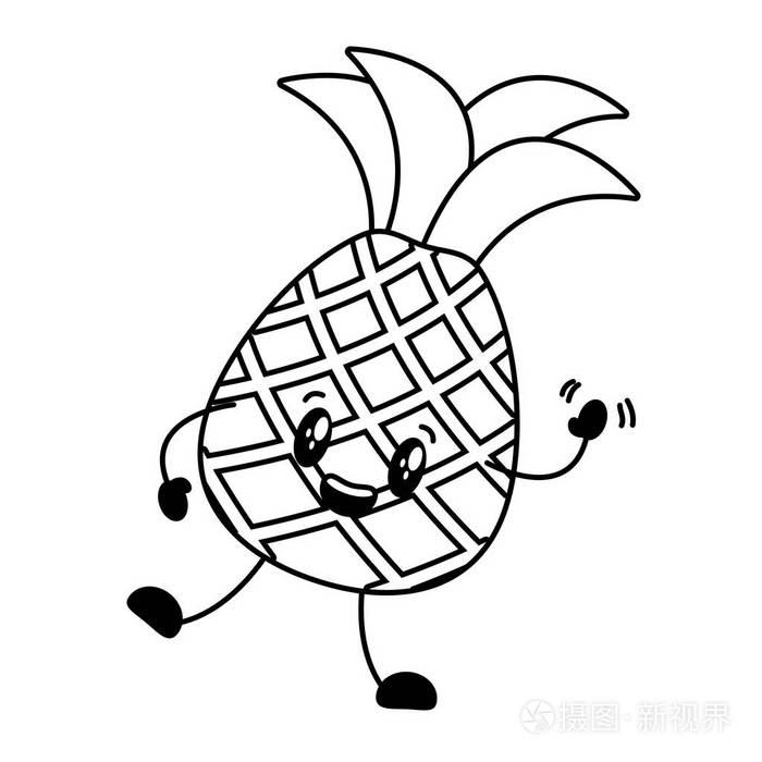川井菠萝卡通人物插画-正版商用图片18e1ac-摄图新视界